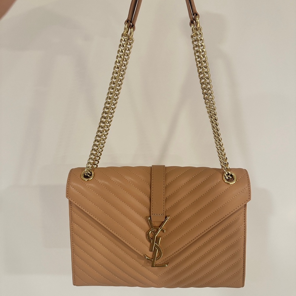 Yves Saint Laurent Beige Quilted Shoulder Bag